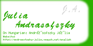 julia andrasofszky business card